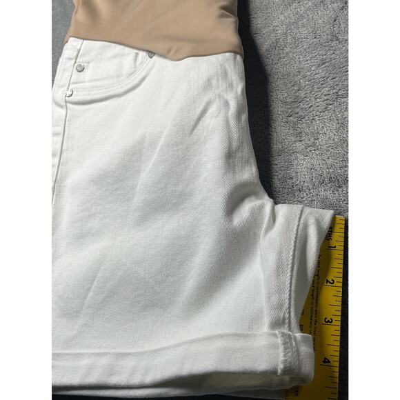 New Liverpool Women's White Stretch Maternity Comfort Stretch Cuff Short Size 10 - Picture 1 of 9